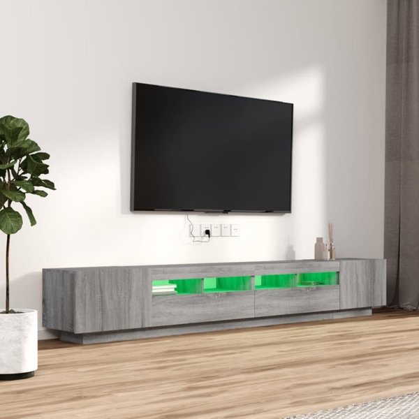 vidaXL Zestaw 3 Szafek TV z Oswietleniem LED Szary Dab Sonoma