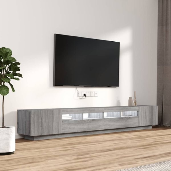 vidaXL Zestaw 3 Szafek TV z Oswietleniem LED Szary Dab Sonoma