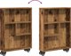 vidaXL Λεπτό βοηθητικό καρότσι, παλιό ξύλο, 48x13x68 εκ.