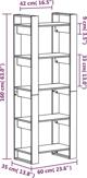 vidaXL Ράφι/διαχωριστικό, καρυδί, 60x35x160 εκ., πεύκο