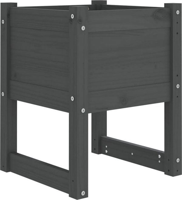 vidaXL vidaXL Donice, 2 szt., szare, 40x40x52,5 cm, lite drewno sosnowe