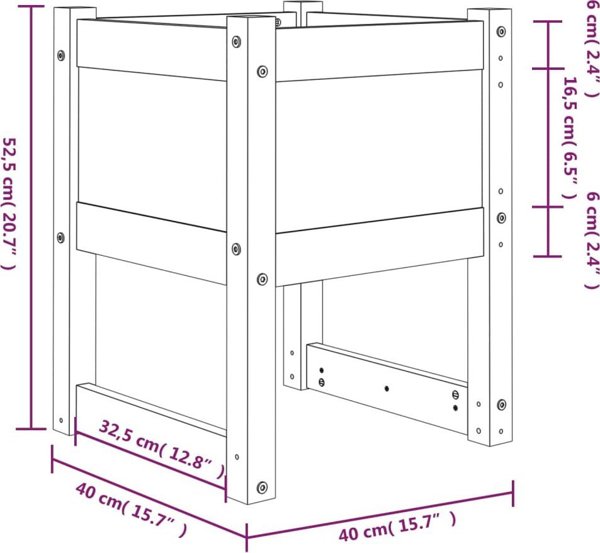 vidaXL vidaXL Donice, 2 szt., szare, 40x40x52,5 cm, lite drewno sosnowe