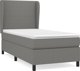 vidaXL Κρεβάτι Continental με στρώμα, σκουρογκρι ύφασμα, 100x200 cm