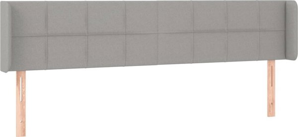 vidaXL Κεφαλάρι κρεβατιού με LED, ανοιχτό γκρι, 183x16x78/88 εκ., ύφασμα