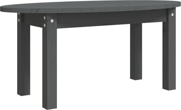 vidaXL vidaXL Stolik kawowy, szary, 80x40x35 cm, lite drewno sosnowe