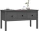 vidaXL Stolik kawowy, szary, 102x49x55 cm, lite drewno sosnowe