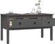 vidaXL Stolik kawowy, szary, 102x49x55 cm, lite drewno sosnowe