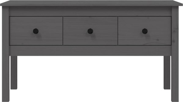 vidaXL Stolik kawowy, szary, 102x49x55 cm, lite drewno sosnowe