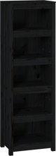 vidaXL Ράφι για βιβλία από μασίφ πεύκο, μαύρο, 50x35x154 εκ.