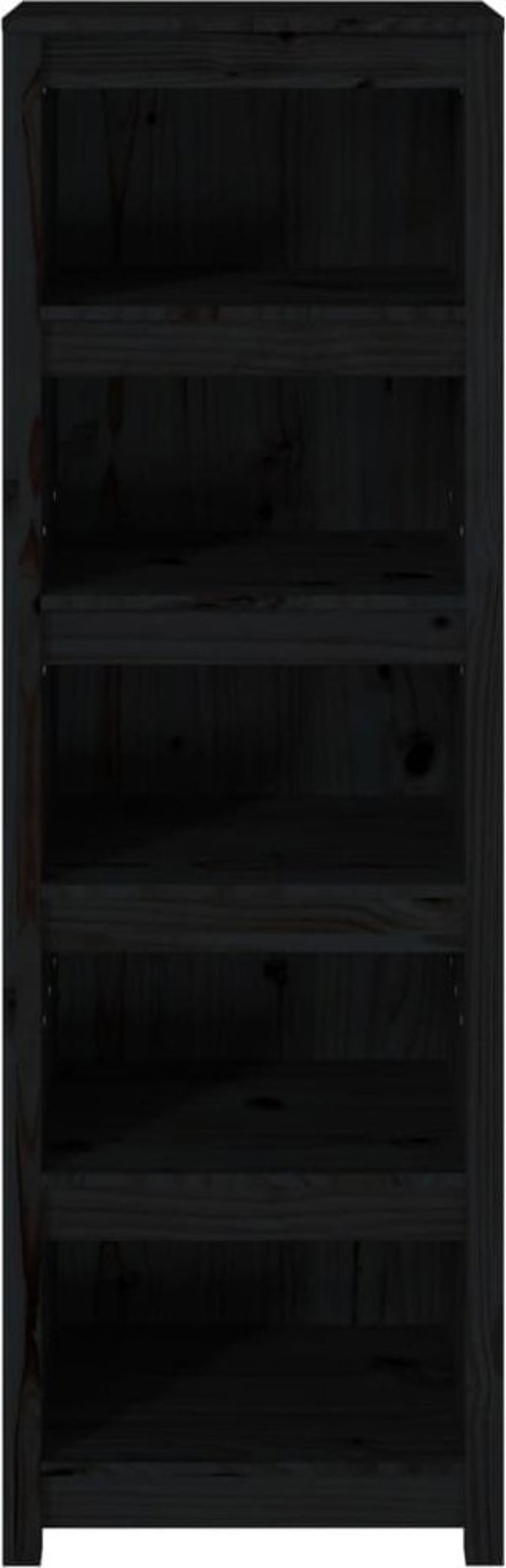 vidaXL Ράφι για βιβλία από μασίφ πεύκο, μαύρο, 50x35x154 εκ.