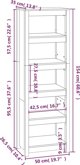 vidaXL Ράφι για βιβλία από μασίφ πεύκο, μαύρο, 50x35x154 εκ.
