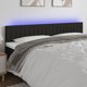 vidaXL Κεφαλάρι κρεβατιού με LED, μαύρο, 160x5x78/88 cm, ύφασμα