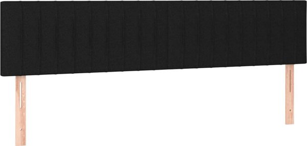 vidaXL Κεφαλάρι κρεβατιού με LED, μαύρο, 160x5x78/88 cm, ύφασμα