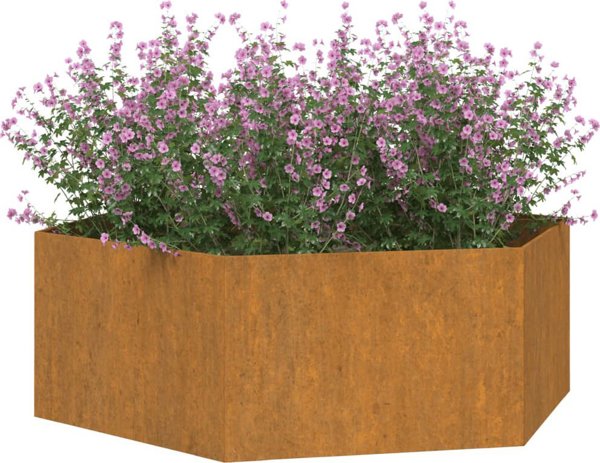 vidaXL Donica, szara, 120x120x45 cm, stal kortenowska