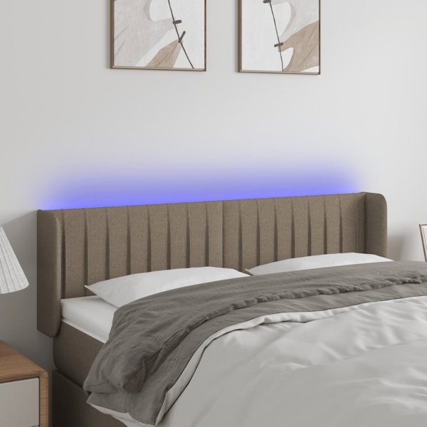 vidaXL Κεφαλάρι κρεβατιού με LED, ταουπέ, 147x16x78/88 εκ., υφασμάτινο