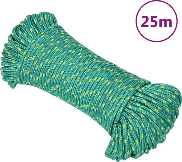vidaXL Ναυτικό σχοινί, πράσινο, 5 mm, 25 m, πολυπροπυλένιο