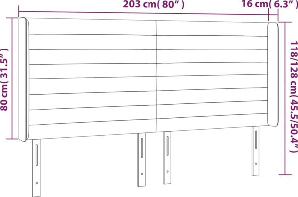 Κεφαλάρι uszak vidaXL ροζ 203x16x118/128 cm βελούδο