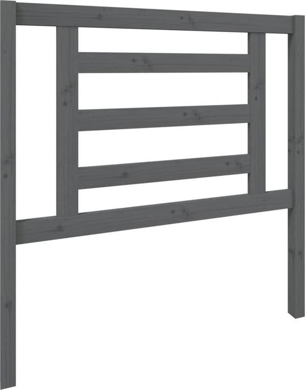 vidaXL Κεφαλάρι κρεβατιού γκρι, 96x4x100 cm, μασίφ ξύλο πεύκου