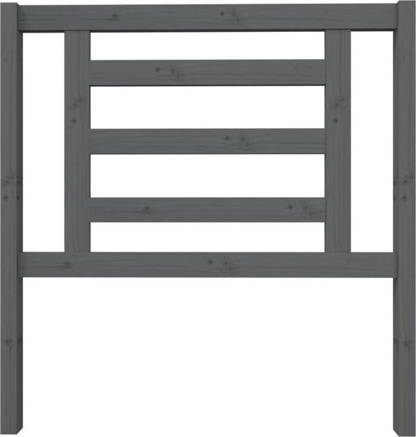 vidaXL Κεφαλάρι κρεβατιού γκρι, 96x4x100 cm, μασίφ ξύλο πεύκου