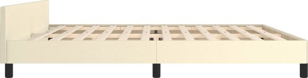 vidaXL Κρεβάτι με κεφαλάρι, κρεμ, 200x200 εκ., τεχνητό δέρμα