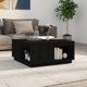 vidaXL Stolik kawowy, czarny, 80x81x36,5 cm, lite drewno sosnowe