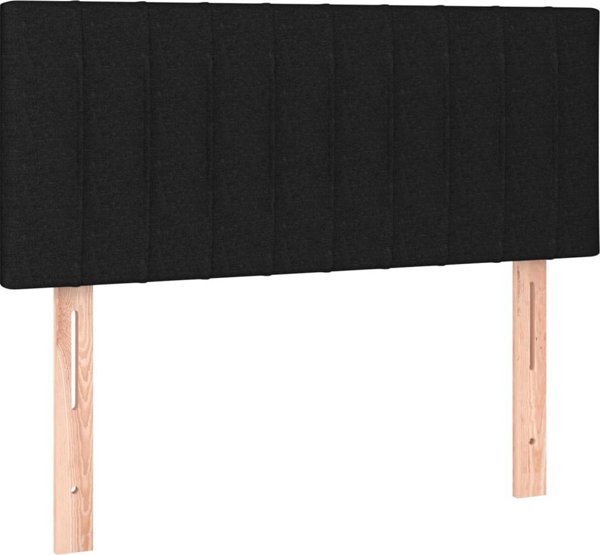 Κρεβάτι κοντινεντάλ με στρώμα vidaXL, μαύρο, ύφασμα, 90x200 cm