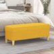vidaXL Πάγκος, ανοιχτό κίτρινο, 100x35x41 cm, επενδεδυμένος με ύφασμα