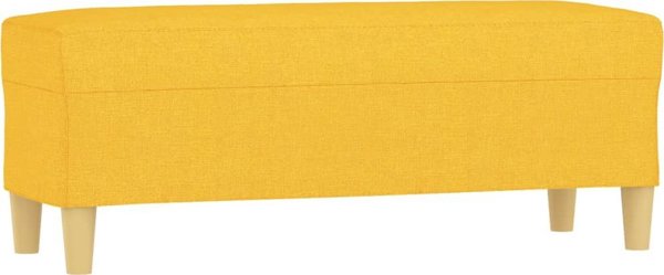 vidaXL Πάγκος, ανοιχτό κίτρινο, 100x35x41 cm, επενδεδυμένος με ύφασμα