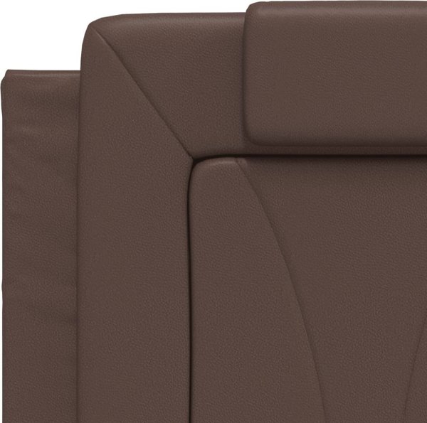 vidaXL Σκελετός λάτζας καφέ 140x200 εκ. συνθετικό δέρμα LED