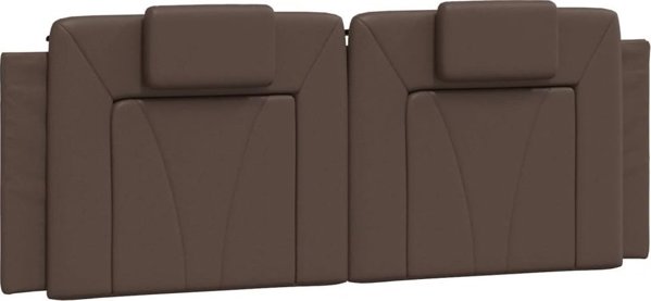 vidaXL Σκελετός λάτζας καφέ 140x200 εκ. συνθετικό δέρμα LED