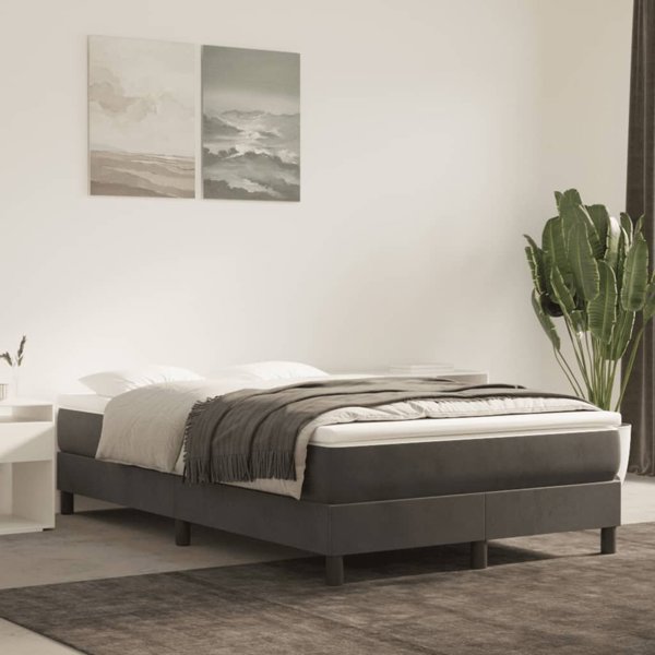 vidaXL vidaXL Materac kieszeniowy, ciemnoszary, 120x200x20 cm, aksamit