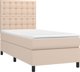 vidaXL Lozko kontynentalne z materacem i podswietleniem LED cappuccino ekoskora 80x200cm