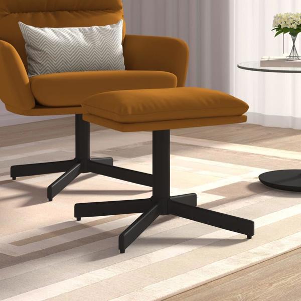 vidaXL Υποπόδιο καφέ 60x60x39 cm από βελούδο