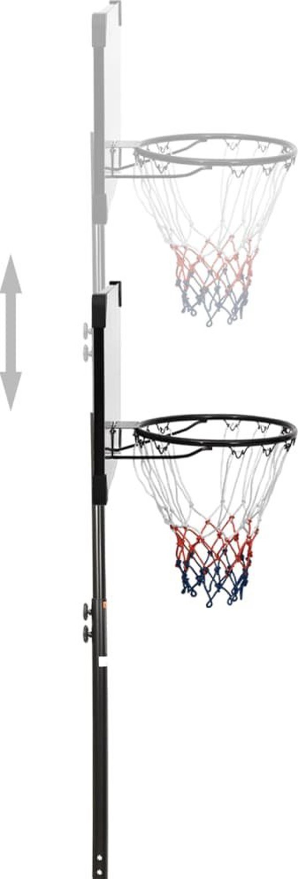 vidaXL Σταντ Μπάσκετ με Διαφανή Πίνακα 216-250 cm