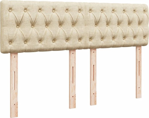 vidaXL Κρεβάτι Continental με στρώμα, κρεμ, ύφασμα, 160x200 cm