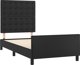vidaXL Rama κρεβατιού με κεφαλάρι, μαύρο, 90x200cm, με τεχνητό δέρμα