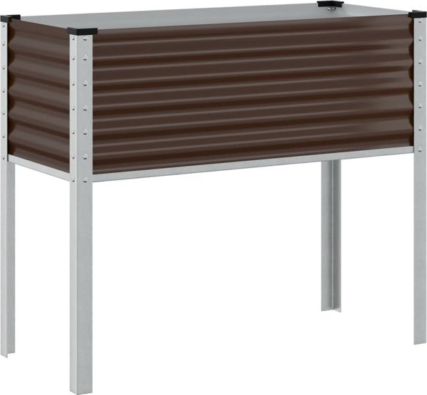 vidaXL Γλάστρα κήπου, καφέ, 100x41x90 εκ., ατσάλι
