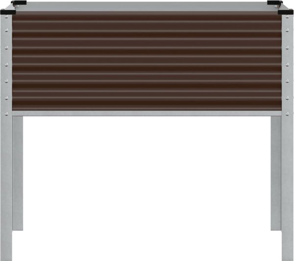 vidaXL Γλάστρα κήπου, καφέ, 100x41x90 εκ., ατσάλι