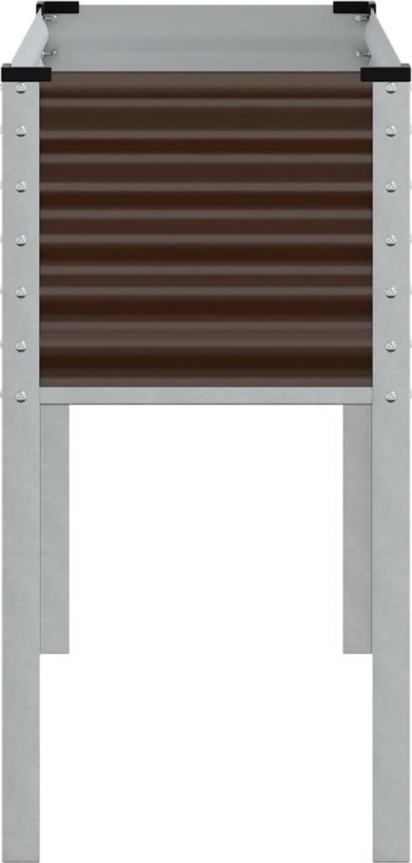 vidaXL Γλάστρα κήπου, καφέ, 100x41x90 εκ., ατσάλι
