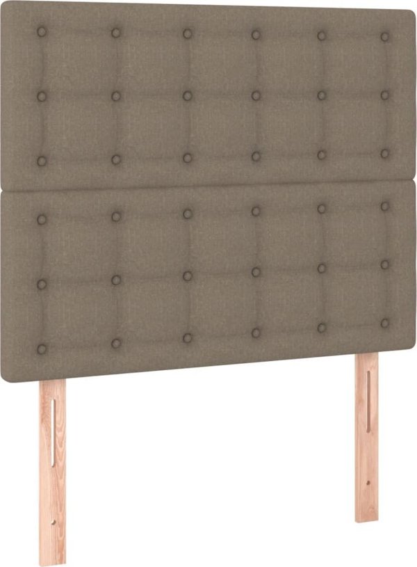 vidaXL Kontynentalne κρεβάτι με στρώμα, taupe, ύφασμα, 80x200 cm