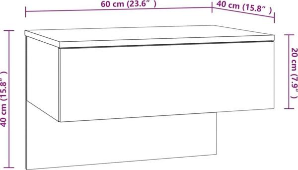 vidaXL Επιτοίχια κομοδίνα, 2 τεμ., λευκό γυαλιστερό φινίρισμα
