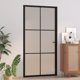 vidaXL Εσωτερική πόρτα μαύρη 102,5x201,5 cm από γυαλί και αλουμίνιο