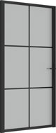 vidaXL Εσωτερική πόρτα μαύρη 102,5x201,5 cm από γυαλί και αλουμίνιο