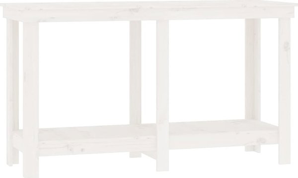 vidaXL Εργασιακό Τραπέζι, Λευκό, 140x50x80 εκ., Μασίφ Πεύκο