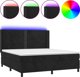 vidaXL Κρεβάτι Continental με στρώμα και LED, μαύρο βελούδο, 180x200 cm