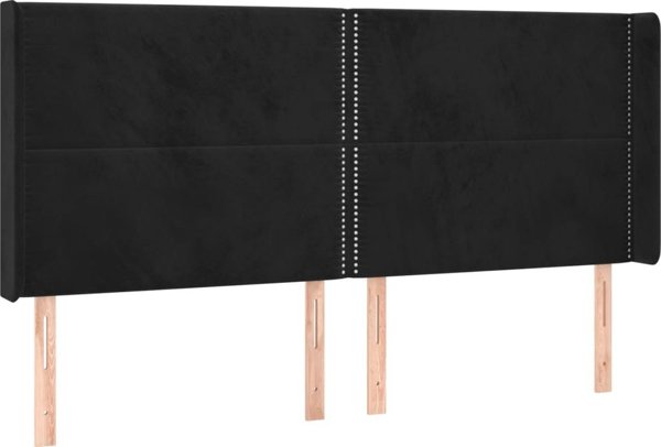 vidaXL Κρεβάτι Continental με στρώμα και LED, μαύρο βελούδο, 180x200 cm