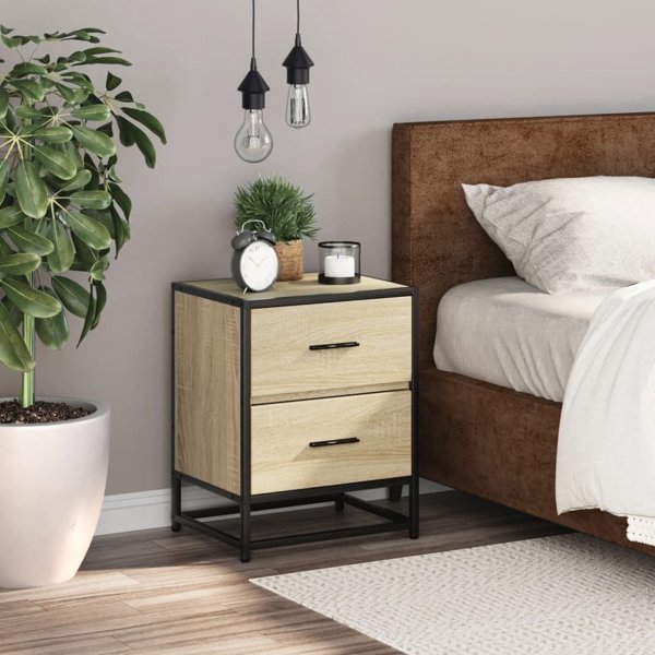 vidaXL Κομοδίνο Sonoma Δρυς, 40x31x50 εκ., υλικό ξυλείας