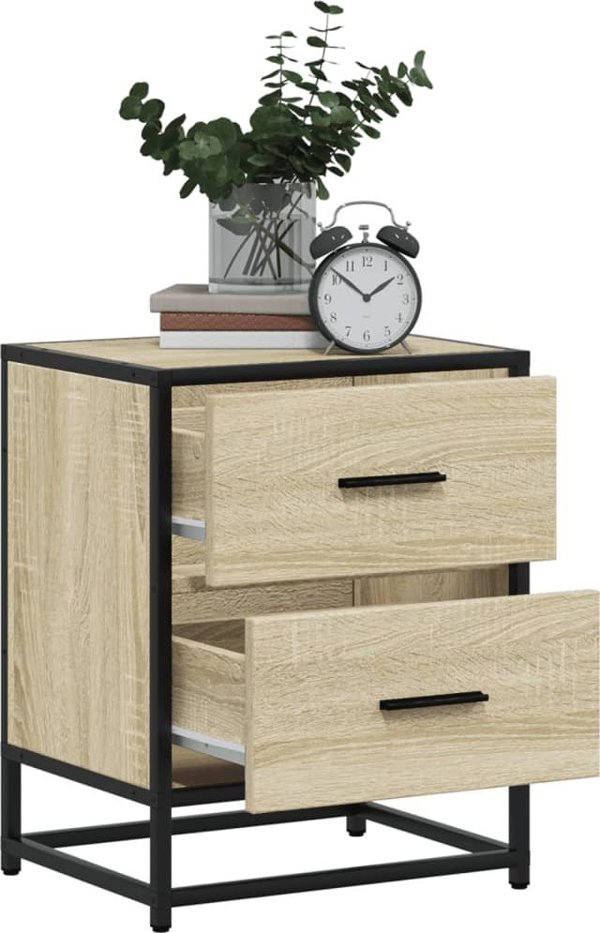 vidaXL Κομοδίνο Sonoma Δρυς, 40x31x50 εκ., υλικό ξυλείας