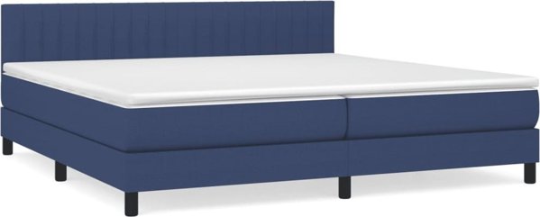 vidaXL Λουτζίνιο Κρεβάτι με Στρώμα, Μπλε Υφασμάτινο, 200x200 cm