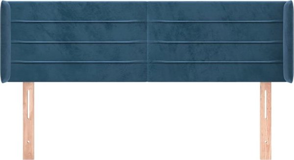 vidaXL Κεφαλαρι uszak, σκουρο μπλε, 147x16x78/88 cm, βελούδο